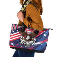 250 Years Of Service Leather Tote Bag Semiquincentennial USA Patriotic 4th Of July - Wonder Print Shop