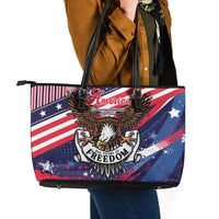 250 Years Of Service Leather Tote Bag Semiquincentennial USA Patriotic 4th Of July - Wonder Print Shop