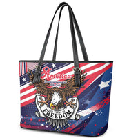 250 Years Of Service Leather Tote Bag Semiquincentennial USA Patriotic 4th Of July - Wonder Print Shop