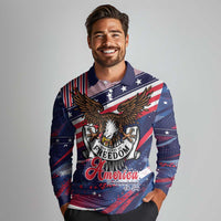 250 Years Of Service Long Sleeve Polo Shirt Semiquincentennial USA Patriotic 4th Of July - Wonder Print Shop