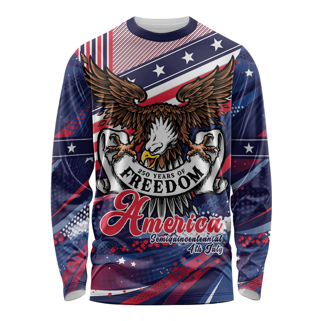 250 Years Of Service Long Sleeve Shirt Semiquincentennial USA Patriotic 4th Of July - Wonder Print Shop