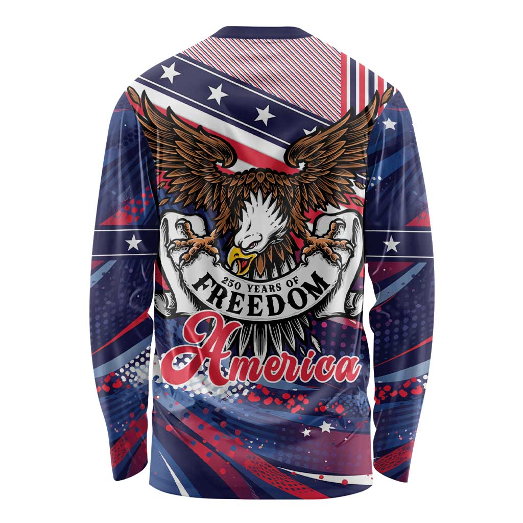 250 Years Of Service Long Sleeve Shirt Semiquincentennial USA Patriotic 4th Of July - Wonder Print Shop