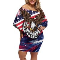 250 Years Of Service Off Shoulder Short Dress Semiquincentennial USA Patriotic 4th Of July - Wonder Print Shop