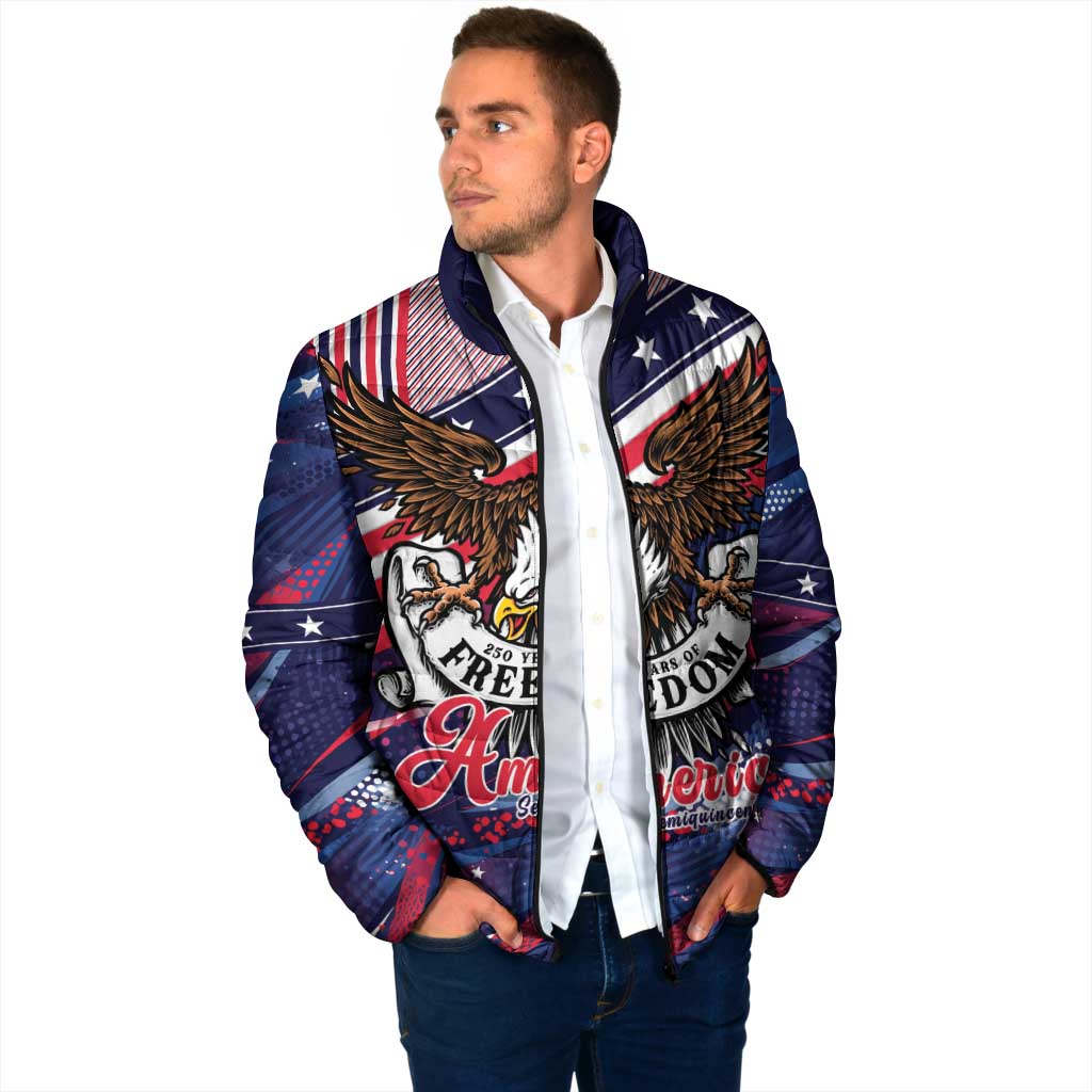 250 Years Of Service Padded Jacket Semiquincentennial USA Patriotic 4th Of July - Wonder Print Shop