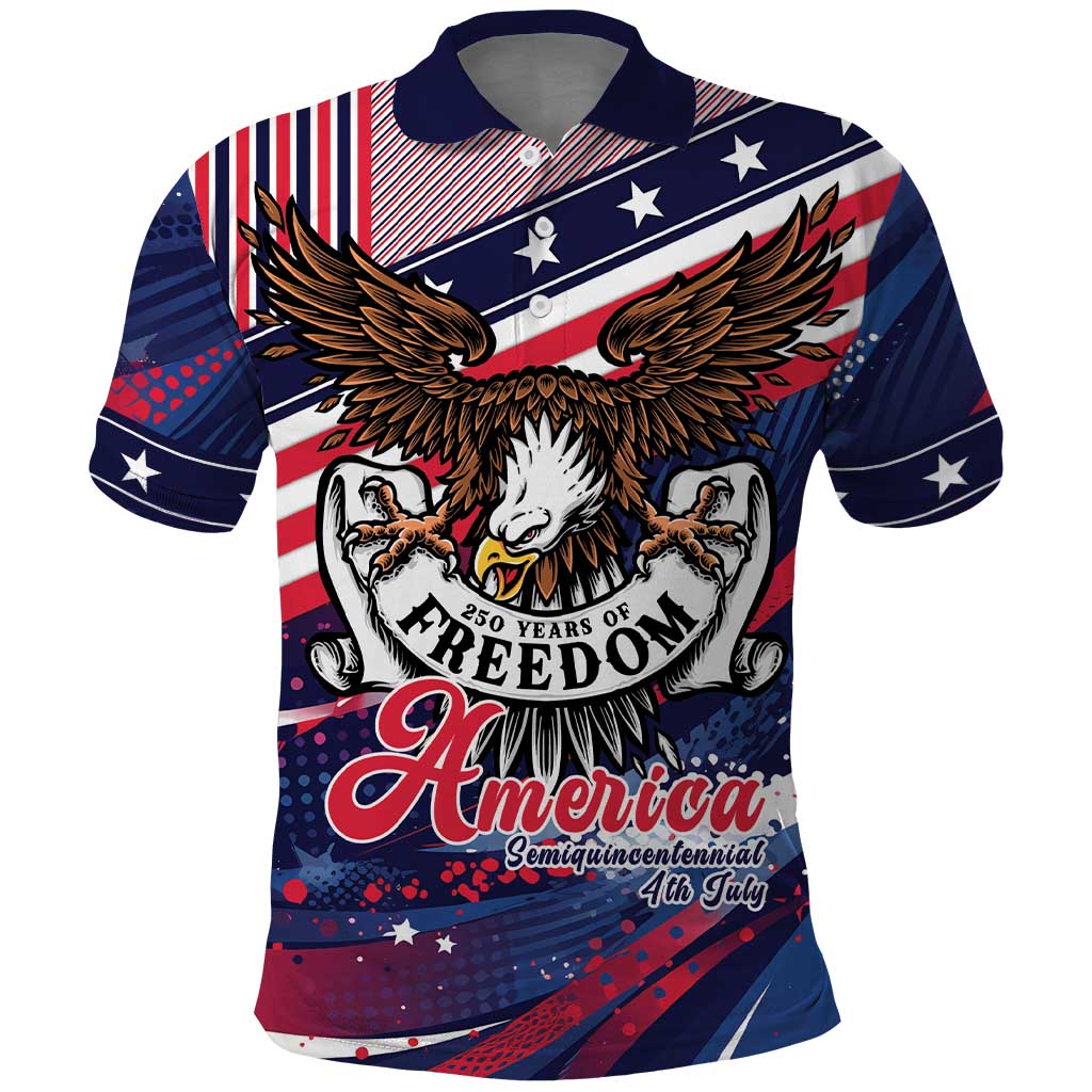 250 Years Of Service Polo Shirt Semiquincentennial USA Patriotic 4th Of July - Wonder Print Shop