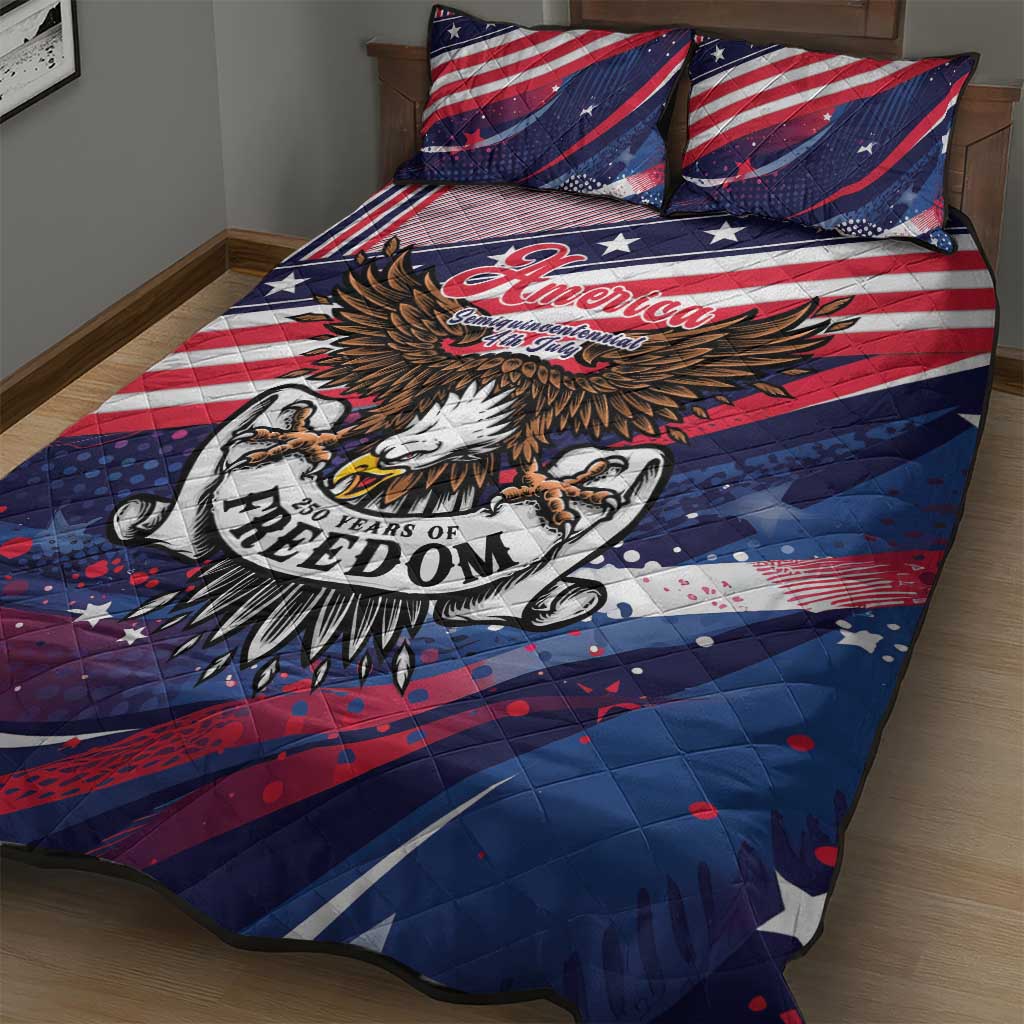 250 Years Of Service Quilt Bed Set Semiquincentennial USA Patriotic 4th Of July - Wonder Print Shop