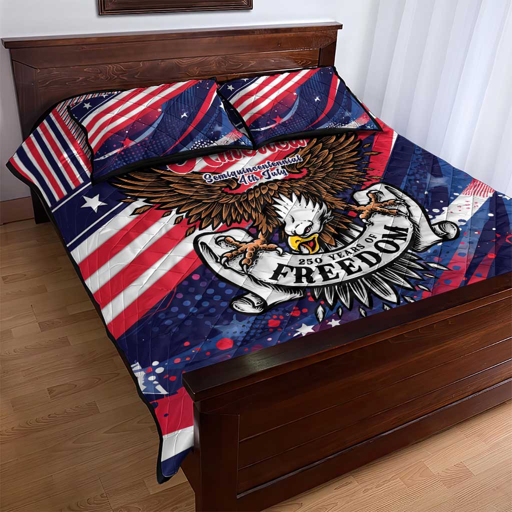 250 Years Of Service Quilt Bed Set Semiquincentennial USA Patriotic 4th Of July - Wonder Print Shop