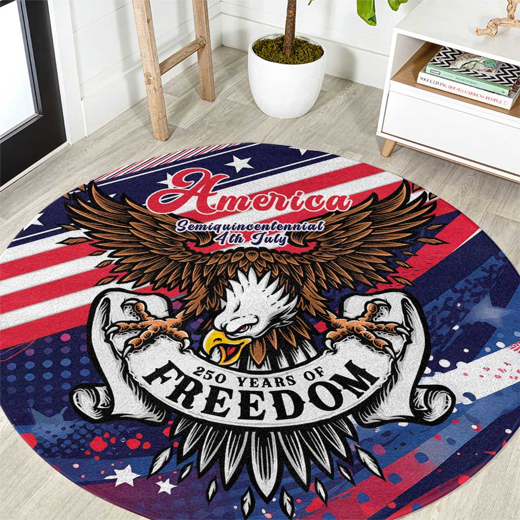 250 Years Of Service Round Carpet Semiquincentennial USA Patriotic 4th Of July - Wonder Print Shop