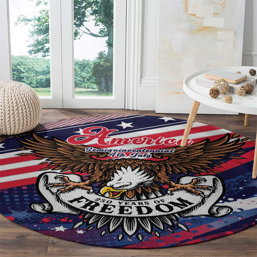 250 Years Of Service Round Carpet Semiquincentennial USA Patriotic 4th Of July - Wonder Print Shop