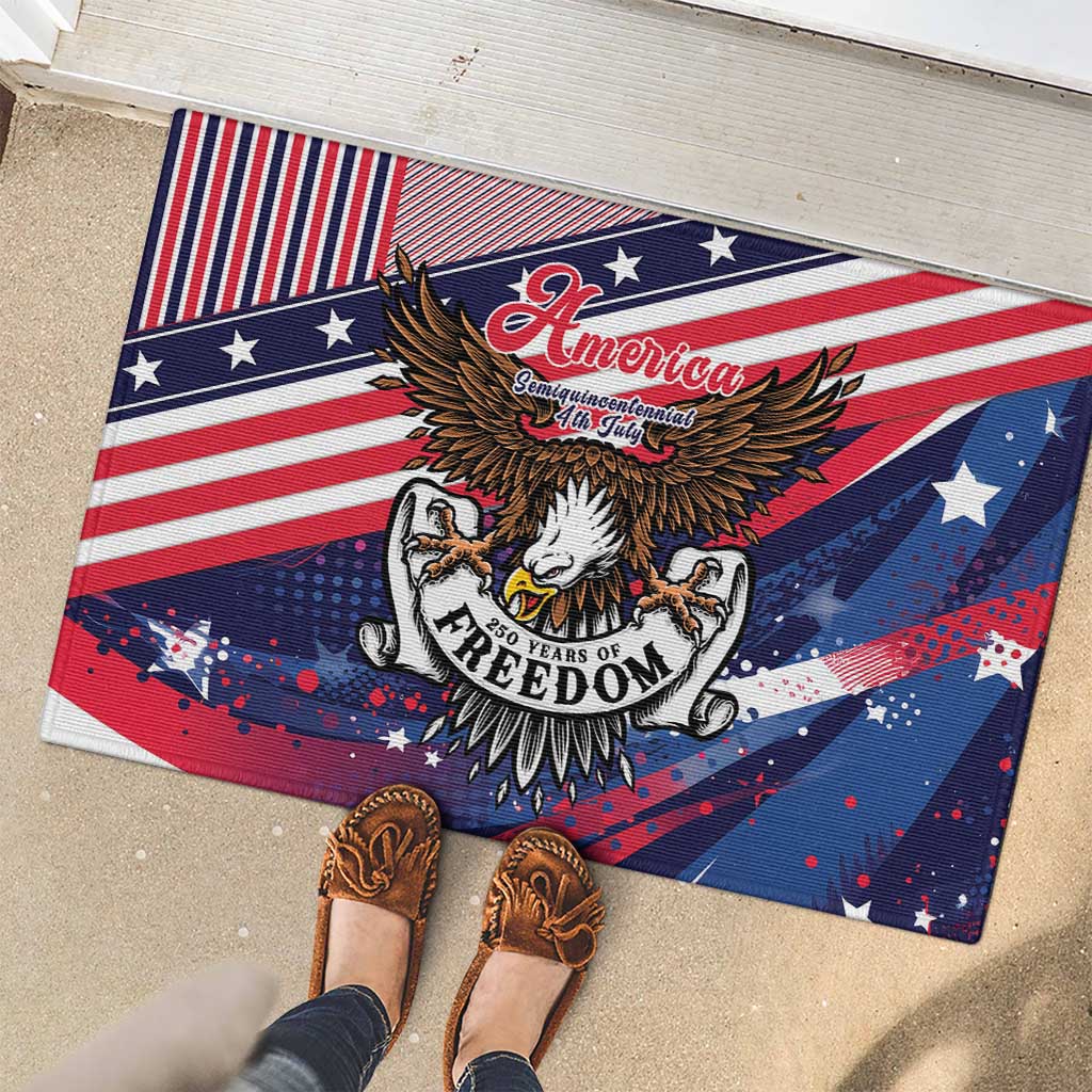 250 Years Of Service Rubber Doormat Semiquincentennial USA Patriotic 4th Of July - Wonder Print Shop