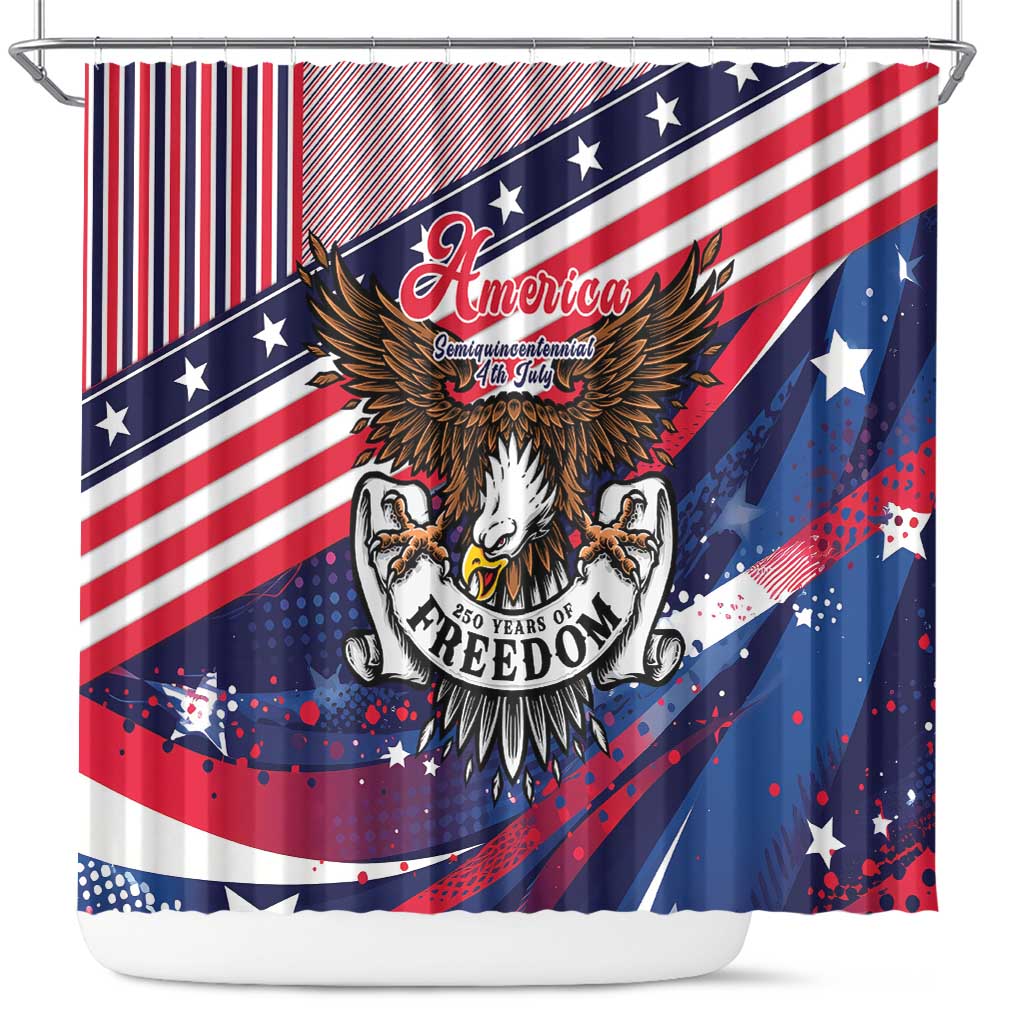 250 Years Of Service Shower Curtain Semiquincentennial USA Patriotic 4th Of July - Wonder Print Shop