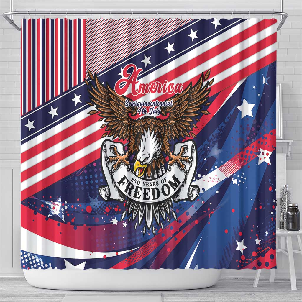 250 Years Of Service Shower Curtain Semiquincentennial USA Patriotic 4th Of July - Wonder Print Shop