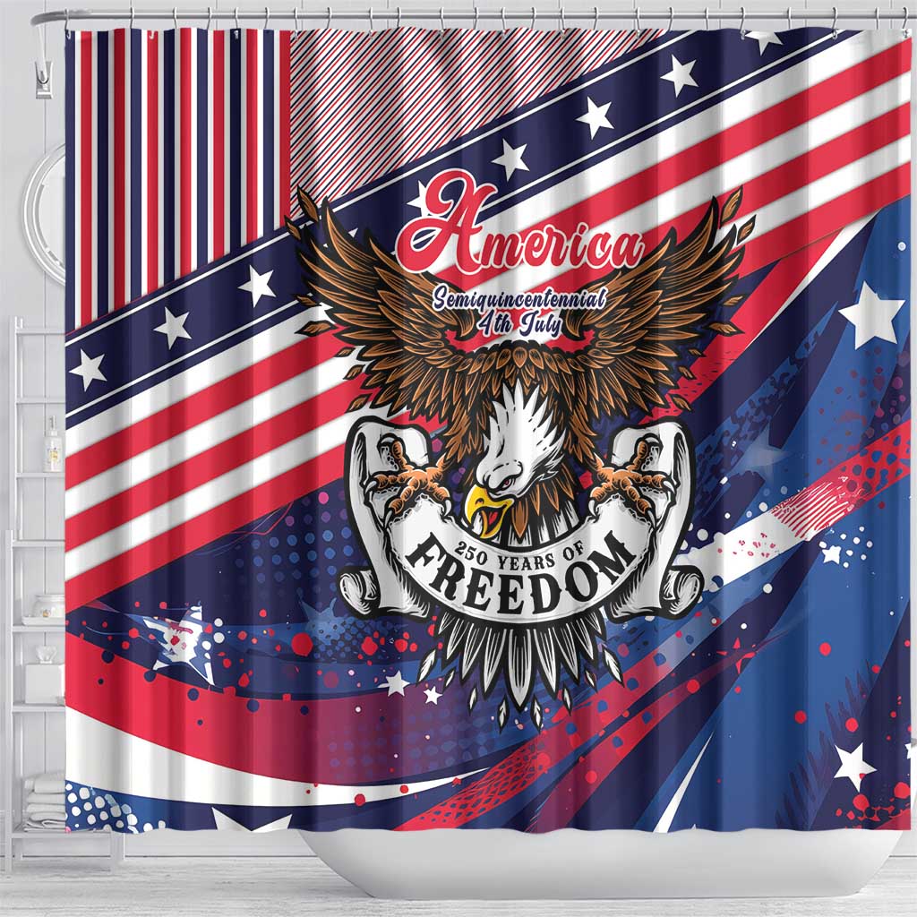 250 Years Of Service Shower Curtain Semiquincentennial USA Patriotic 4th Of July - Wonder Print Shop