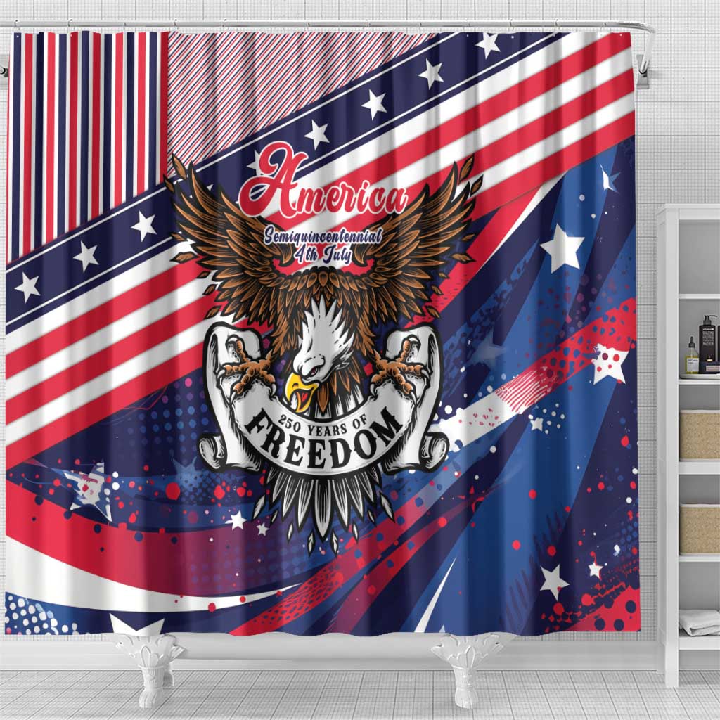 250 Years Of Service Shower Curtain Semiquincentennial USA Patriotic 4th Of July - Wonder Print Shop