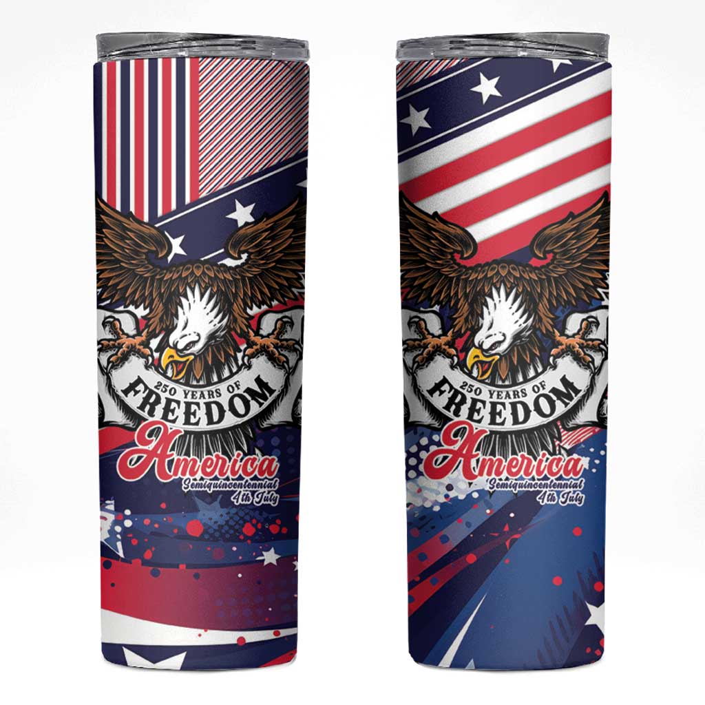 250 Years Of Service Skinny Tumbler Semiquincentennial USA Patriotic 4th Of July - Wonder Print Shop