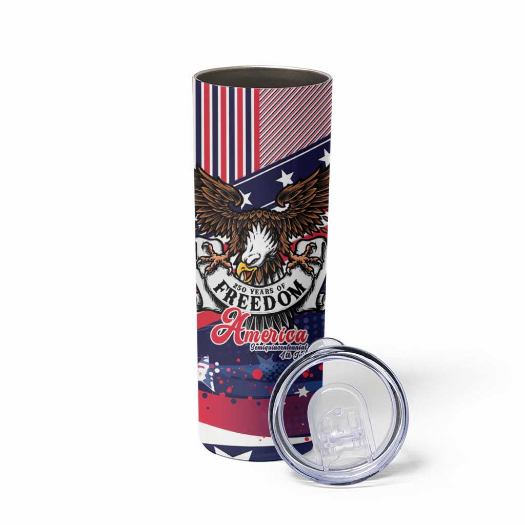 250 Years Of Service Skinny Tumbler Semiquincentennial USA Patriotic 4th Of July - Wonder Print Shop