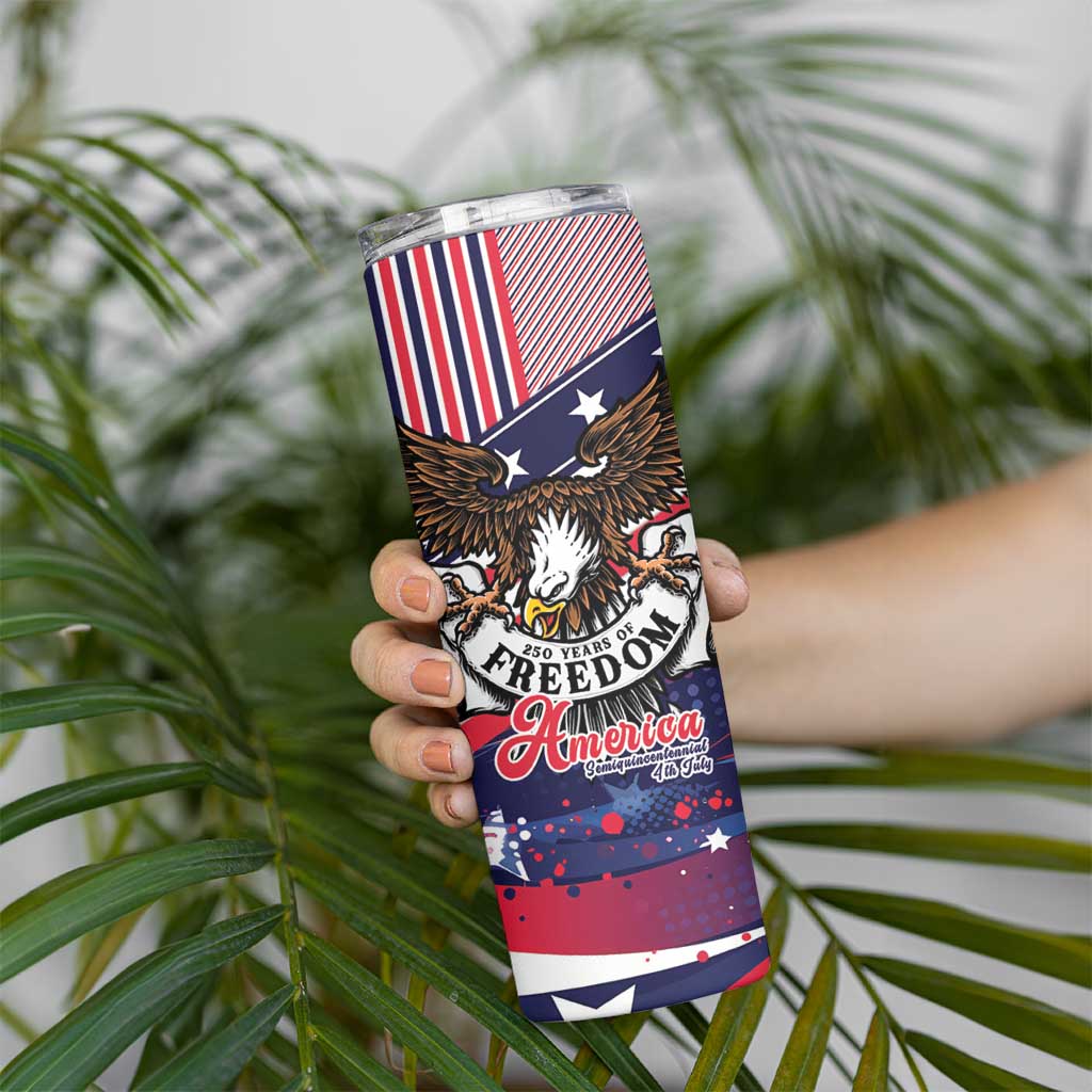 250 Years Of Service Skinny Tumbler Semiquincentennial USA Patriotic 4th Of July - Wonder Print Shop