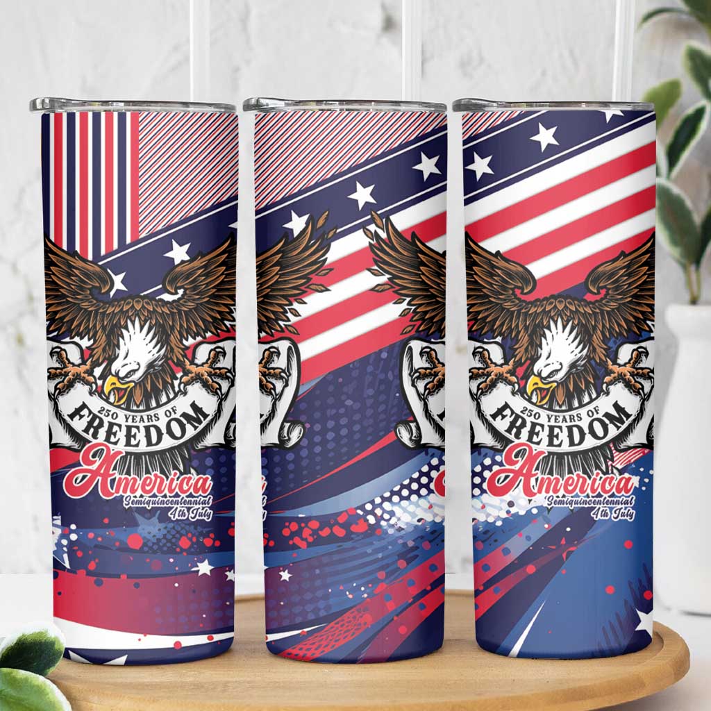 250 Years Of Service Skinny Tumbler Semiquincentennial USA Patriotic 4th Of July - Wonder Print Shop