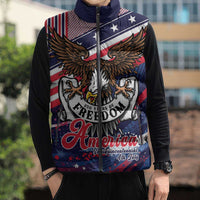 250 Years Of Service Sleeveless Puffer Jacket Semiquincentennial USA Patriotic 4th Of July - Wonder Print Shop