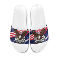 250 Years Of Service Slide Sandals Semiquincentennial USA Patriotic 4th Of July - Wonder Print Shop