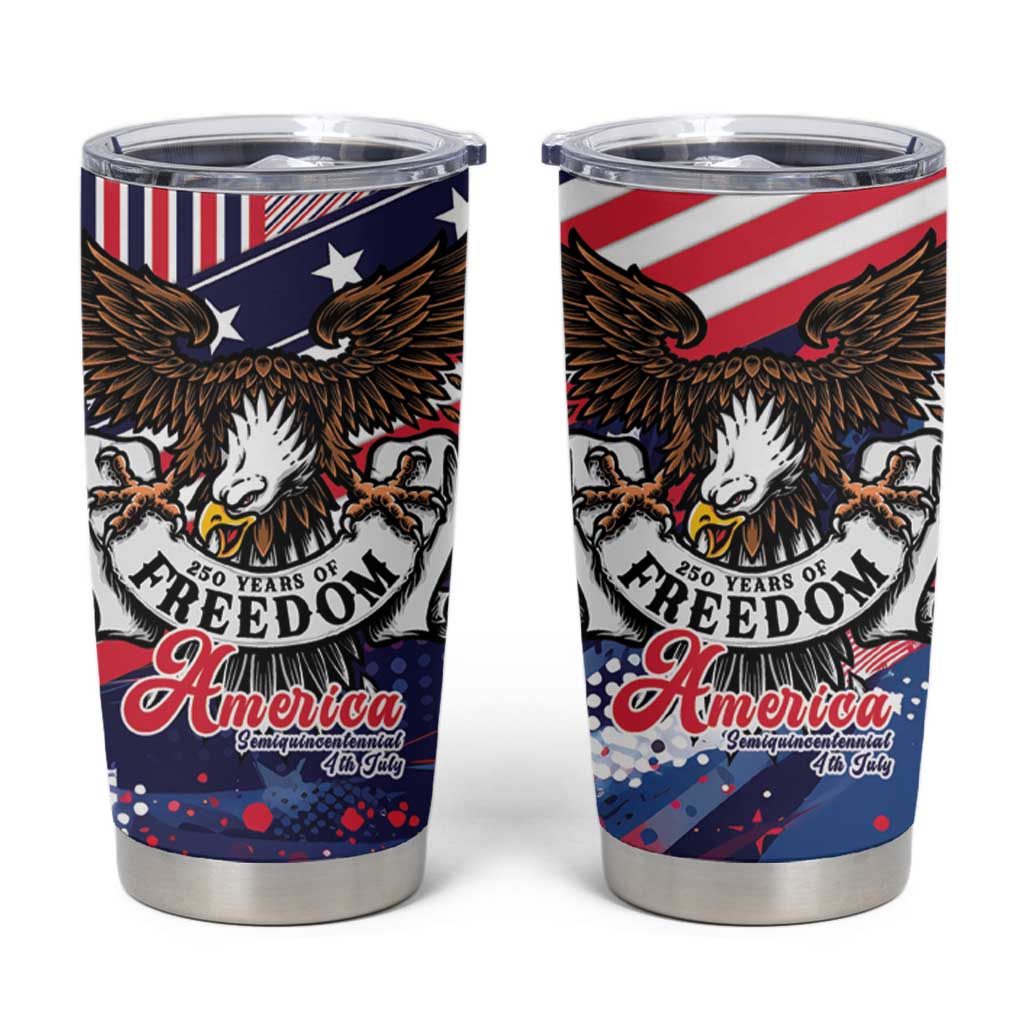 250 Years Of Service Tumbler Cup Semiquincentennial USA Patriotic 4th Of July - Wonder Print Shop