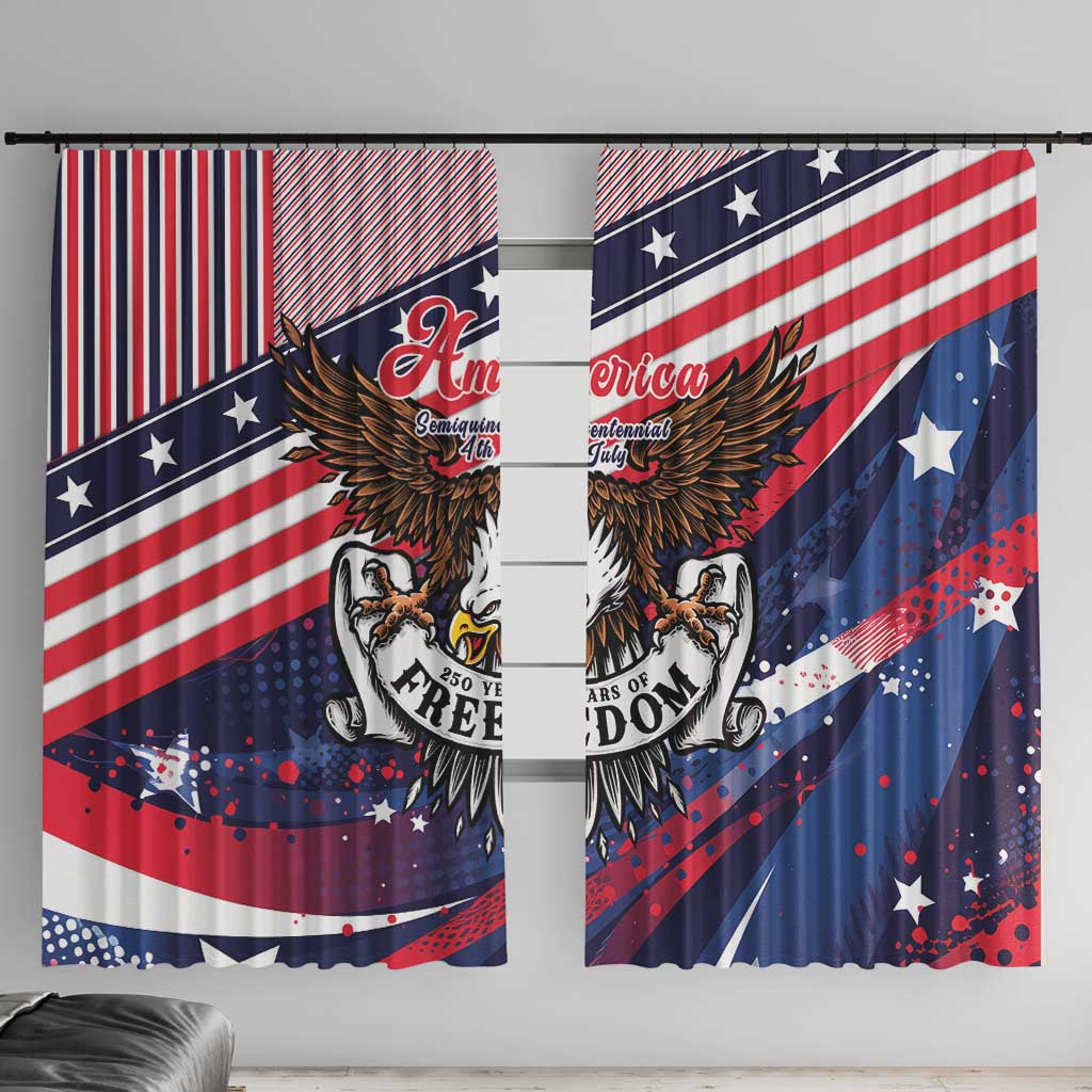250 Years Of Service Window Curtain Semiquincentennial USA Patriotic 4th Of July - Wonder Print Shop