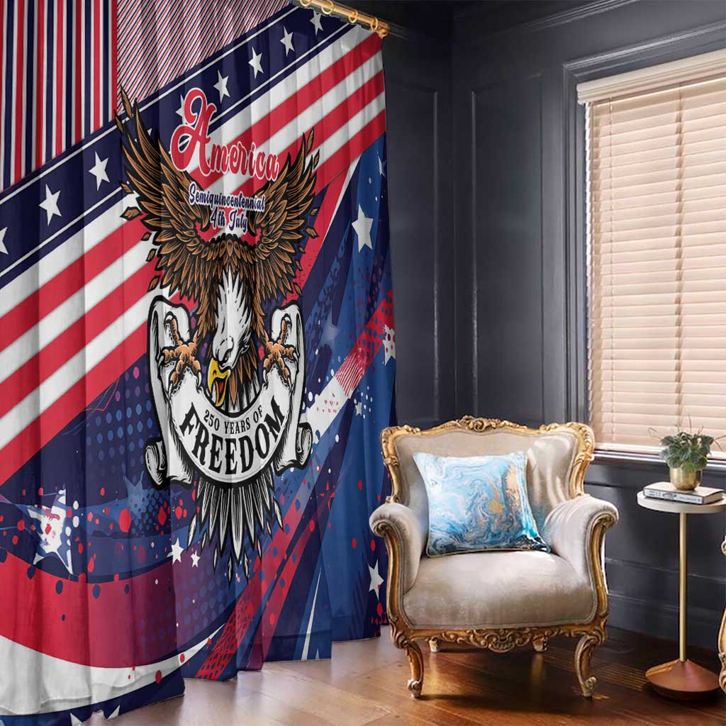 250 Years Of Service Window Curtain Semiquincentennial USA Patriotic 4th Of July - Wonder Print Shop