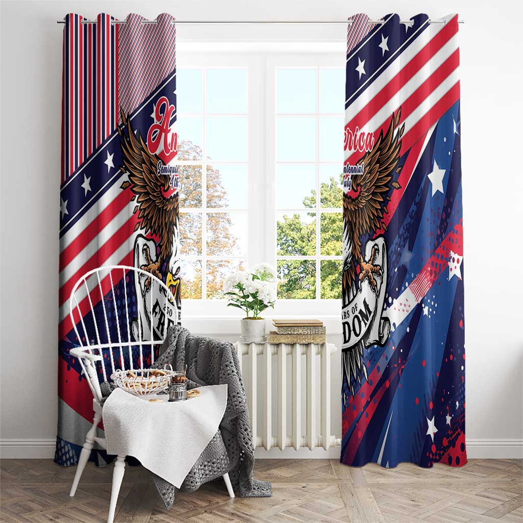 250 Years Of Service Window Curtain Semiquincentennial USA Patriotic 4th Of July - Wonder Print Shop