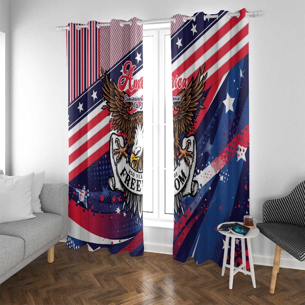 250 Years Of Service Window Curtain Semiquincentennial USA Patriotic 4th Of July - Wonder Print Shop