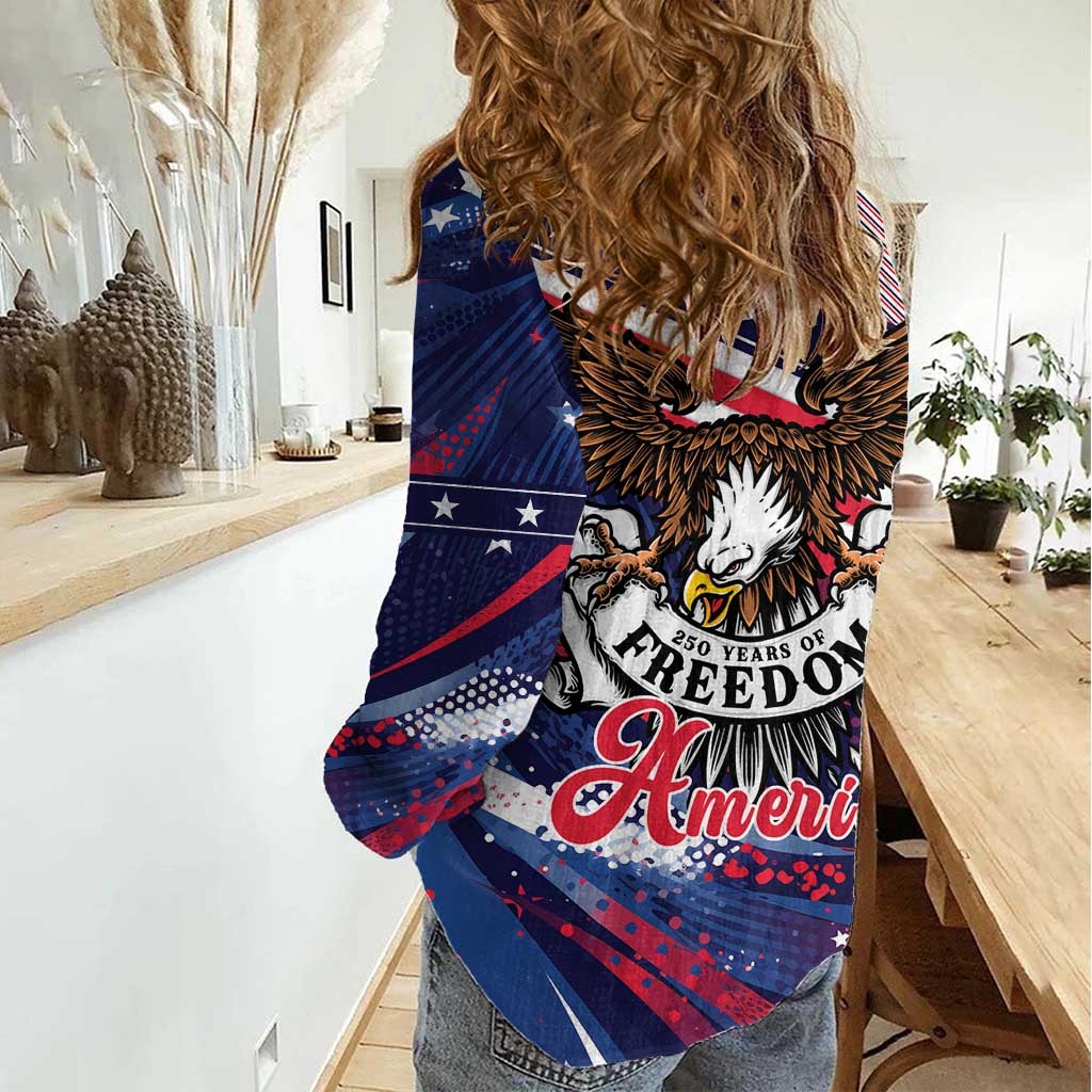 250 Years Of Service Women Casual Shirt Semiquincentennial USA Patriotic 4th Of July - Wonder Print Shop