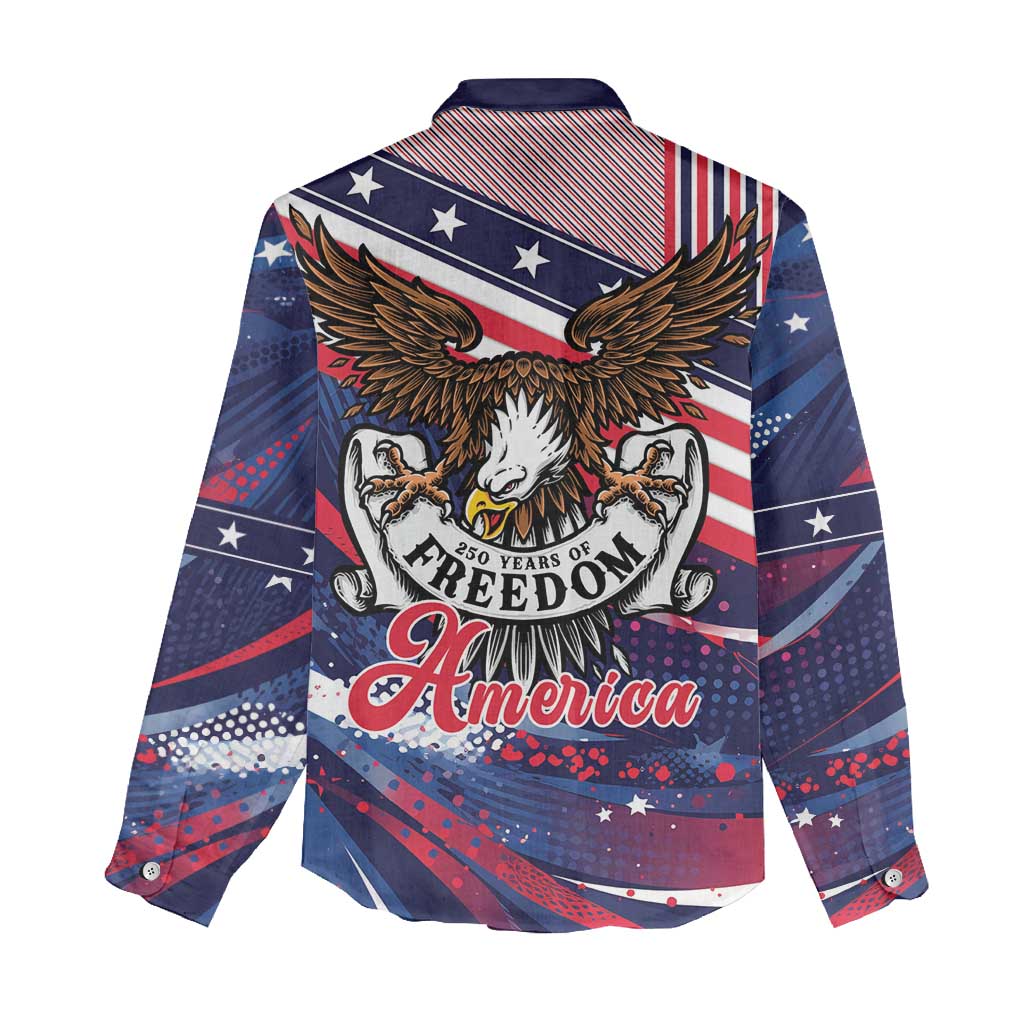 250 Years Of Service Women Casual Shirt Semiquincentennial USA Patriotic 4th Of July - Wonder Print Shop