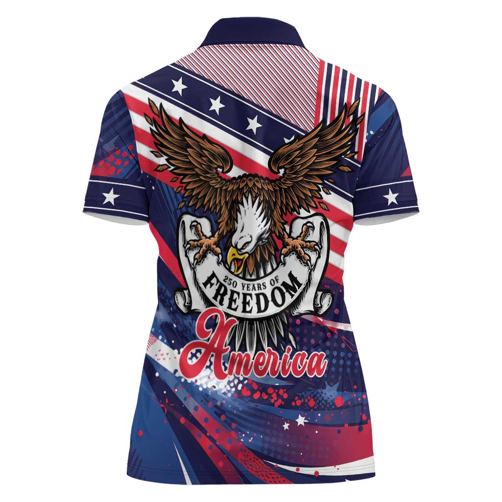 250 Years Of Service Women Polo Shirt Semiquincentennial USA Patriotic 4th Of July - Wonder Print Shop