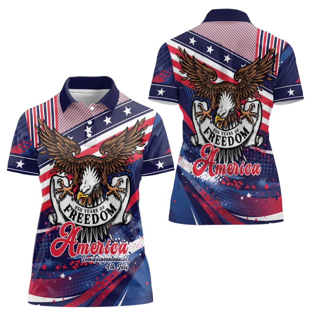 250 Years Of Service Women Polo Shirt Semiquincentennial USA Patriotic 4th Of July - Wonder Print Shop