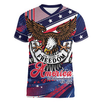 250 Years Of Service Women V-Neck T-Shirt Semiquincentennial USA Patriotic 4th Of July - Wonder Print Shop
