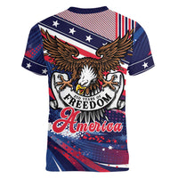 250 Years Of Service Women V-Neck T-Shirt Semiquincentennial USA Patriotic 4th Of July - Wonder Print Shop
