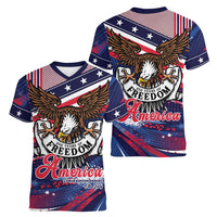 250 Years Of Service Women V-Neck T-Shirt Semiquincentennial USA Patriotic 4th Of July - Wonder Print Shop
