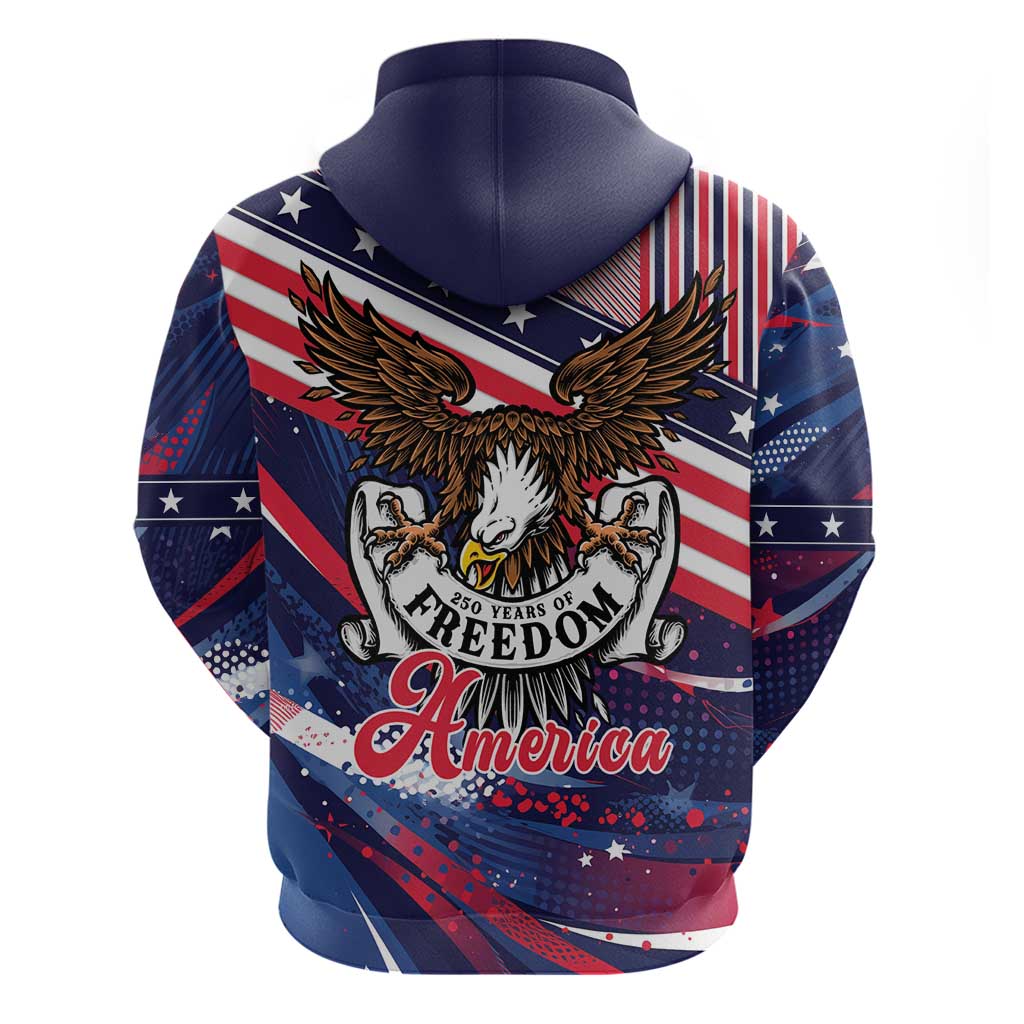 250 Years Of Service Zip Hoodie Semiquincentennial USA Patriotic 4th Of July - Wonder Print Shop
