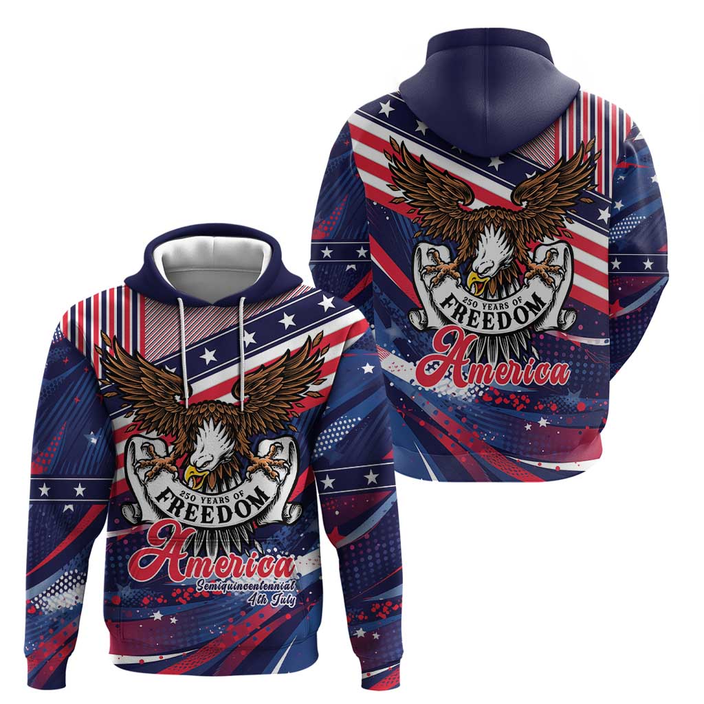 250 Years Of Service Zip Hoodie Semiquincentennial USA Patriotic 4th Of July - Wonder Print Shop