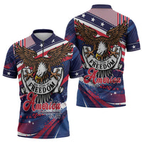250 Years Of Service Zipper Polo Shirt Semiquincentennial USA Patriotic 4th Of July - Wonder Print Shop