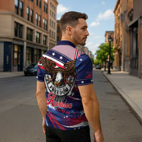 250 Years Of Service Zipper Polo Shirt Semiquincentennial USA Patriotic 4th Of July - Wonder Print Shop