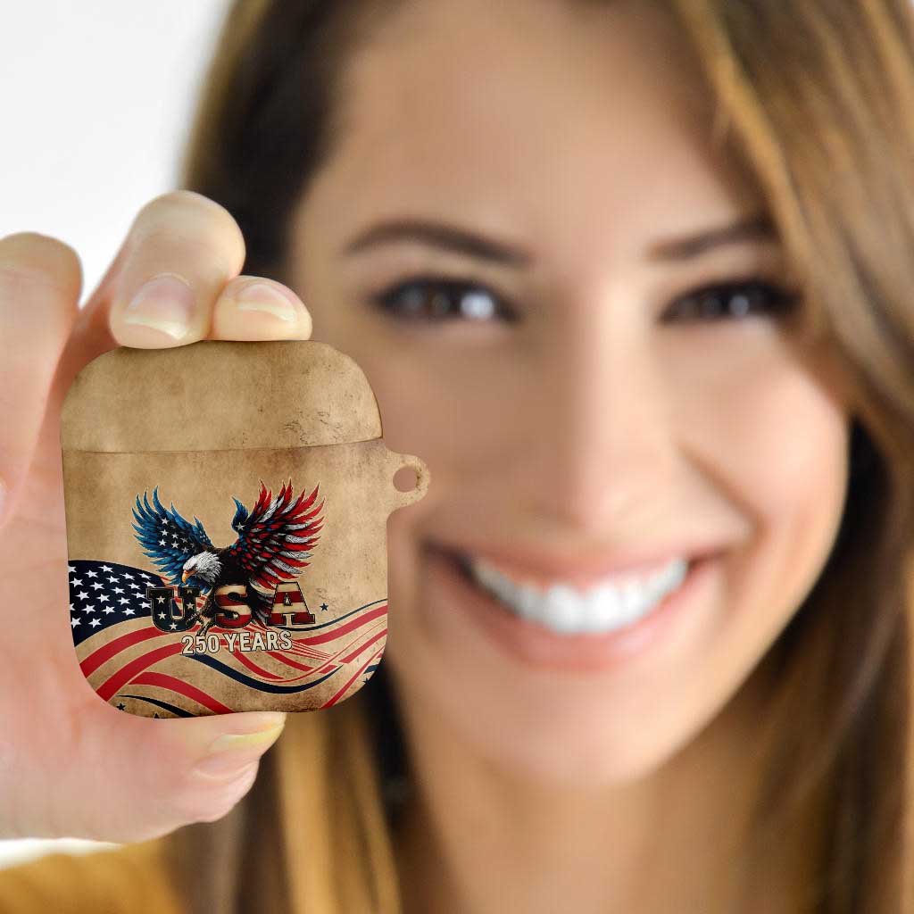 America 250th Anniversary AirPods Case Eagle Us Flag July 4Th - Wonder Print Shop