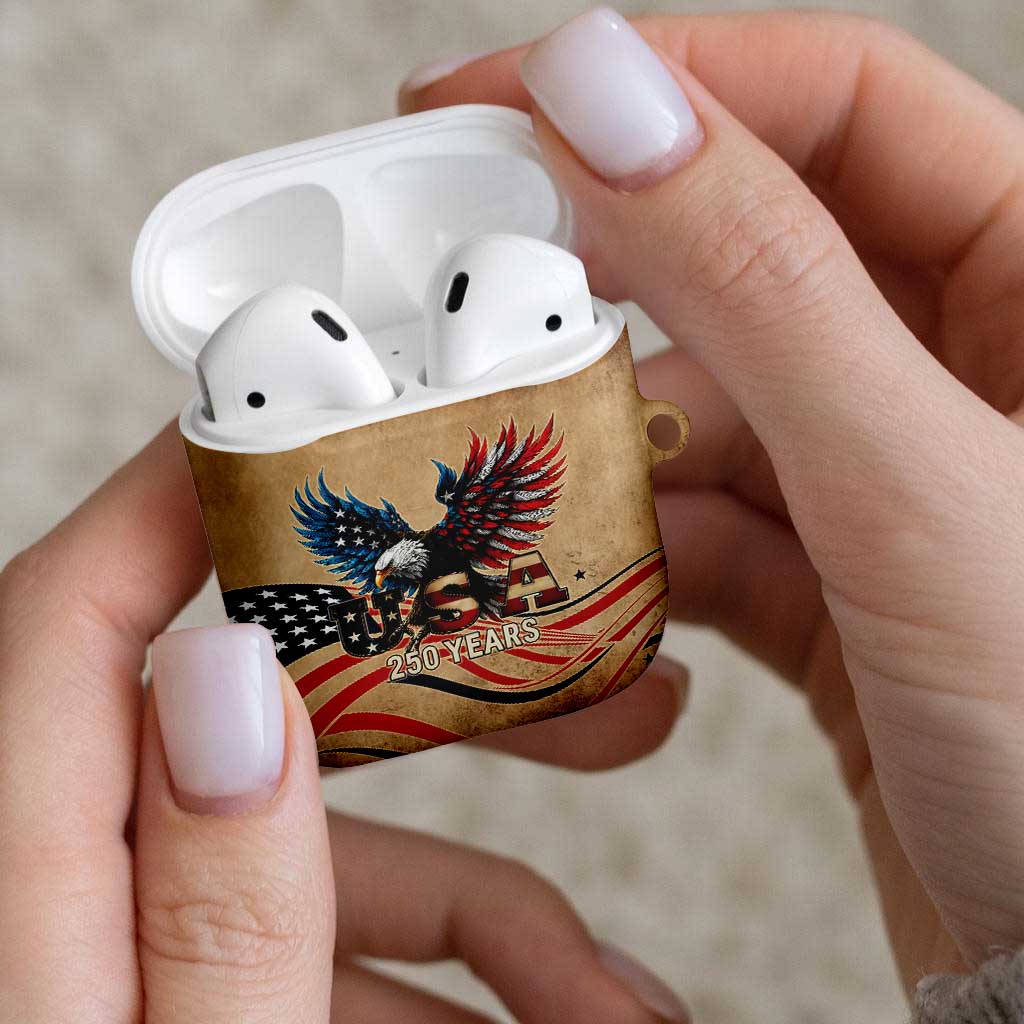 America 250th Anniversary AirPods Case Eagle Us Flag July 4Th - Wonder Print Shop