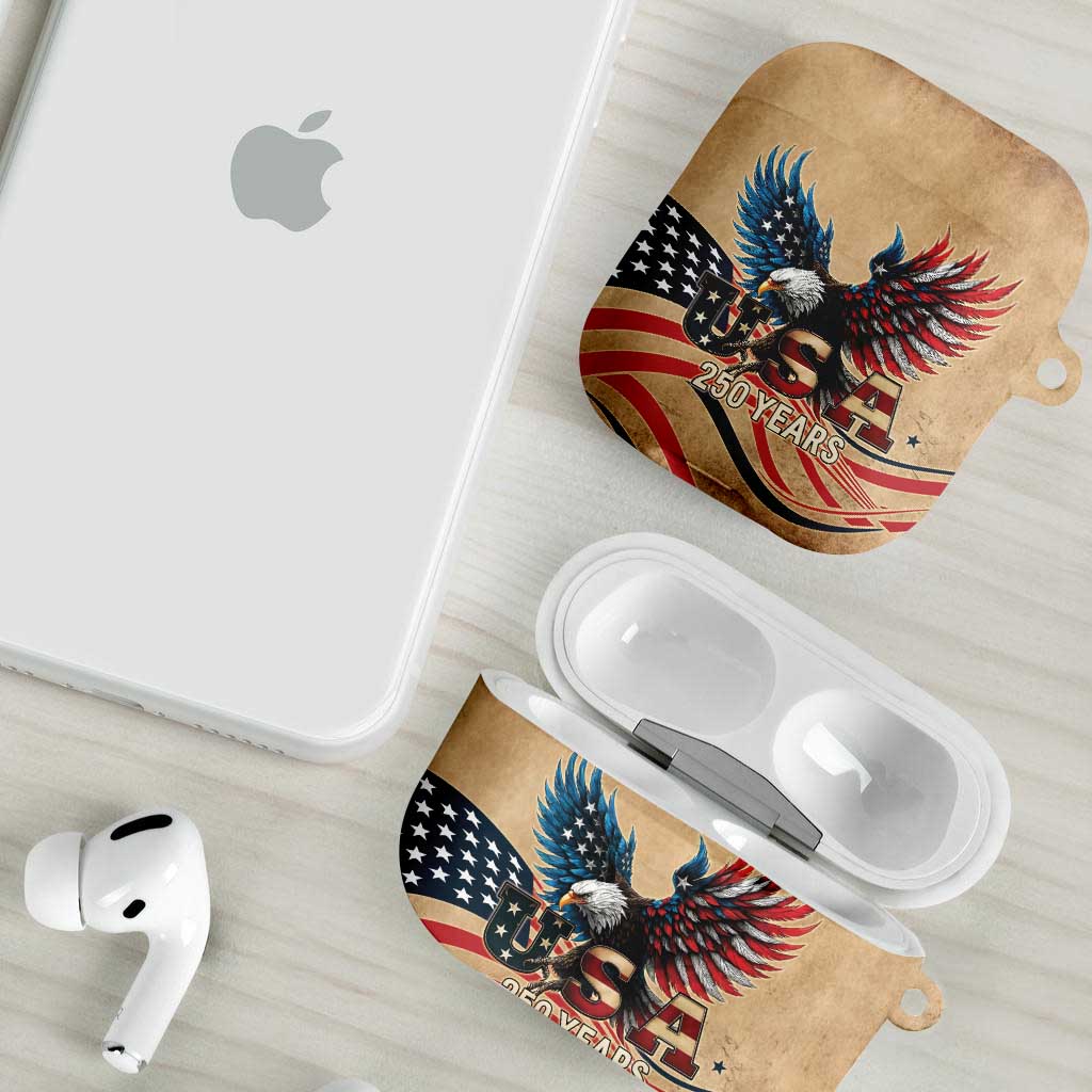 America 250th Anniversary AirPods Case Eagle Us Flag July 4Th - Wonder Print Shop