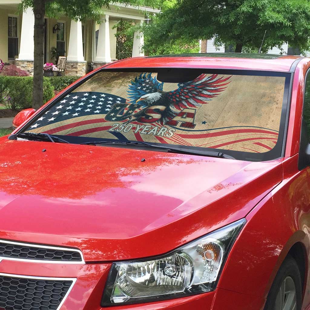 America 250th Anniversary Auto Sun Shade Eagle Us Flag July 4Th - Wonder Print Shop