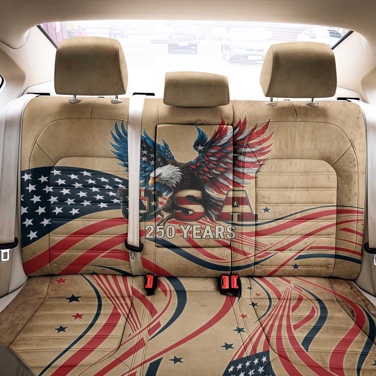 America 250th Anniversary Back Car Seat Cover Eagle Us Flag July 4Th - Wonder Print Shop