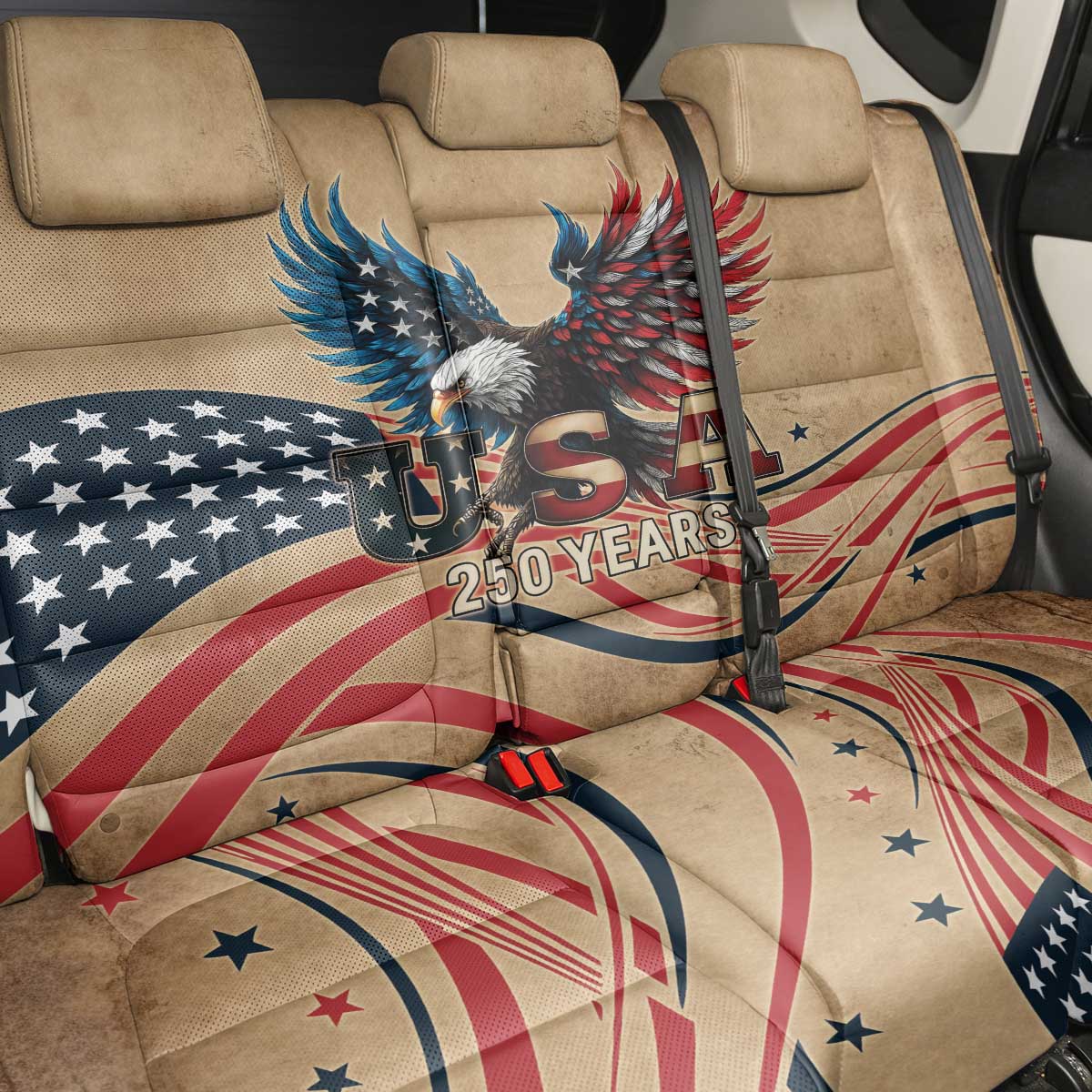 America 250th Anniversary Back Car Seat Cover Eagle Us Flag July 4Th - Wonder Print Shop