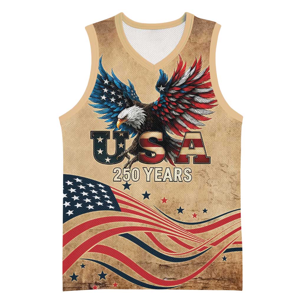 America 250th Anniversary Basketball Jersey Eagle Us Flag July 4Th - Wonder Print Shop