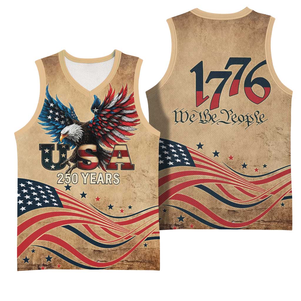 America 250th Anniversary Basketball Jersey Eagle Us Flag July 4Th - Wonder Print Shop