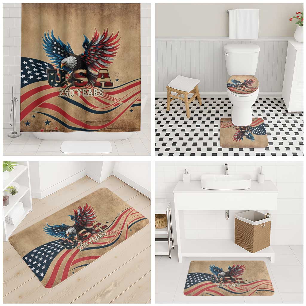 America 250th Anniversary Bathroom Set Eagle Us Flag July 4Th - Wonder Print Shop