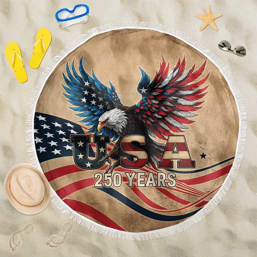 America 250th Anniversary Beach Blanket Eagle Us Flag July 4Th - Wonder Print Shop